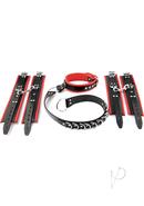 Rouge Leather Adjustable D Ring Hogtie - Black And Red