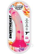 Sweet Sex Sweetheart Silicone Dildo 7in - Pink/white